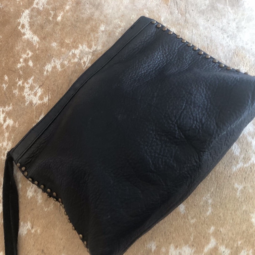 Cleobella Black Leather Clutch